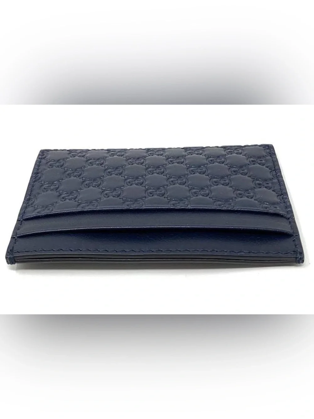Gucci Card Case- Microguccissima (5 Card Slot) Navy Blue